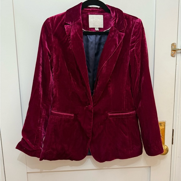 Anthropologie Jackets & Blazers - Anthropologie Rich Velvet Blazer in Raspberry